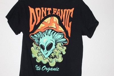 Don't Panic It's Organic T-Shirt Popular Poison Size Medium Alien