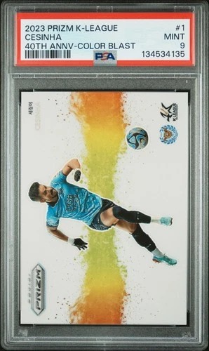 2023 Panini Prizm K-League 40th ANV Color Blast #1 Cesinha PSA 9