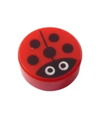 LEGO Ladybug Tiles - Round 1x1 - red #35380 - 5 PCS.