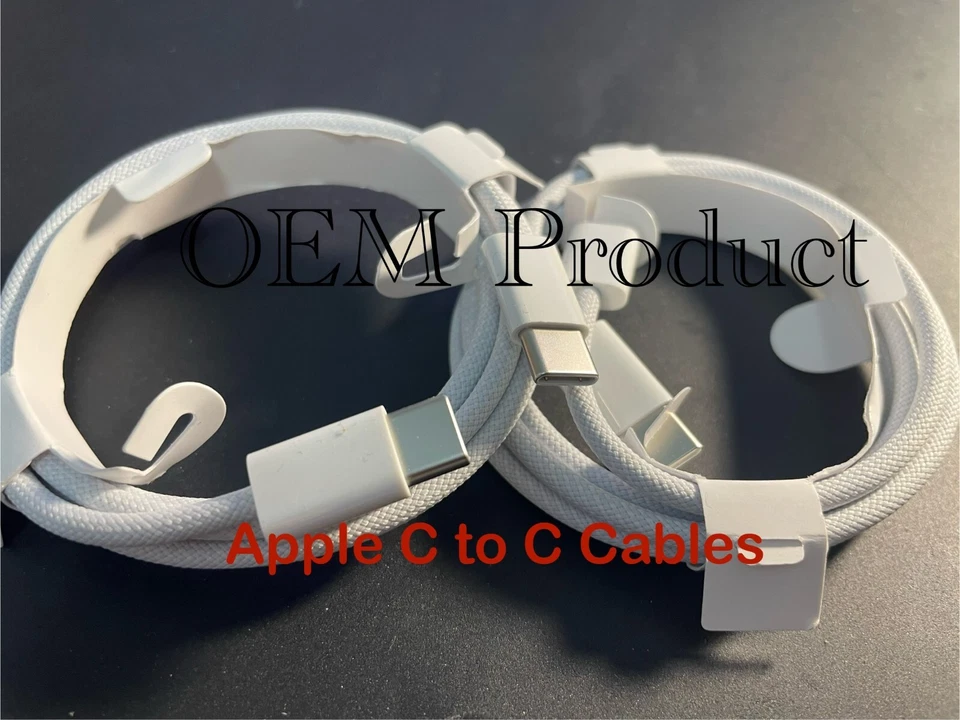 2 x Cabo de Carregamento Trançado Original Apple USB-C para C para iPad iPhone 15,16 - Imagem 2 de 4