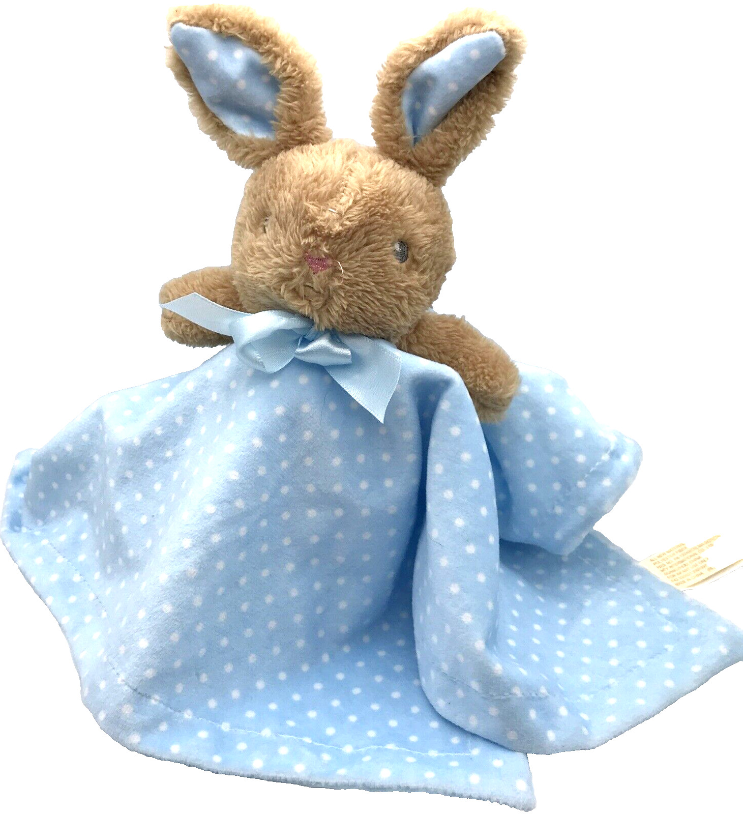 Dan Dee Blue Bunny Lovey Lovie Security Blanket Rattle Rabbit Baby Plush