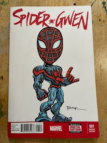 SPIDER GWEN #001 variant sketch cover comic w/ orig art by RAK MORALES SPIDERMAN - Picture 1 of 3