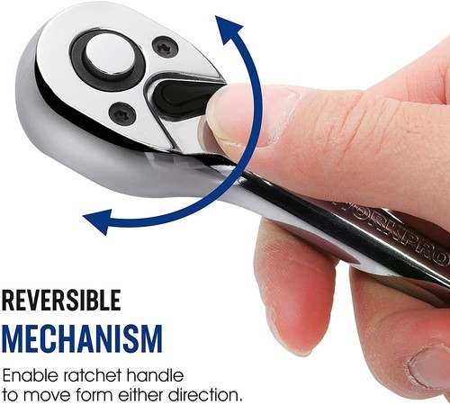 WORKPRO 1/2 Drive Ratchet Wrench 72-Tooth Quick-Release 1/2 Drive Ratchet Handle - Picture 3 of 11