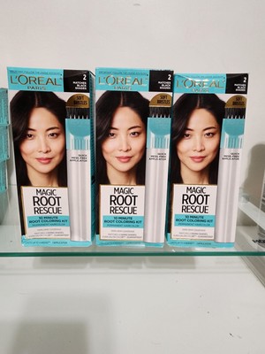 L'oreal Magic Root Rescue 10 Minute Root Hair Coloring Kit Black Shades 3 Sets. 