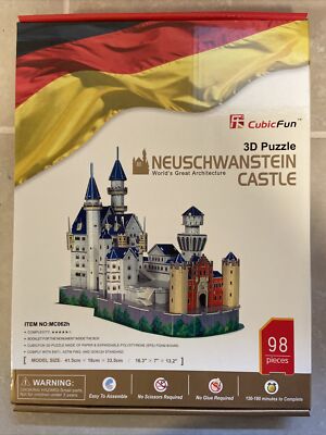Neuschwanstein Castle 3D Cubic Fun Castle Puzzle 98 Pieces  New - Sealed 
