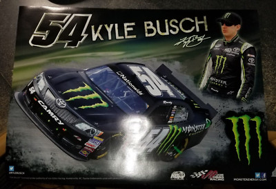 NASCAR KYLE BUSCH MONSTER ENERGY DRINK PROMO POSTER 22 x 16...NEVER DISPLAYED