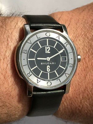 BVLGARI WATCH MENS QUARTZ SOLOTEMPO ST 35 S EXCELLENT CONDITION