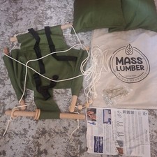 Mass Lumber Baby Swing Indoor Outdoor Canvas Infant Toddler Hammock Olive Green