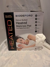 Biddeford Deluxe Quilted Heated Mattress Pad (Dual Digital Controllers) QUEEN
