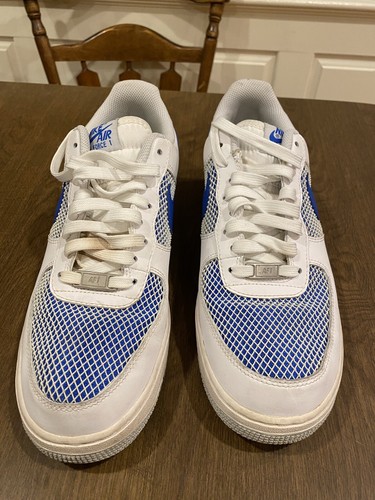 nike air force 1 low white hyper cobalt mesh grid 488298-150 size 10 2014 - Picture 2 of 9