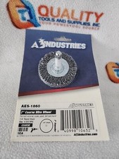 AES Industries AES-1860 2" Coarse Wire Wheel  with 1/4" Round Shank