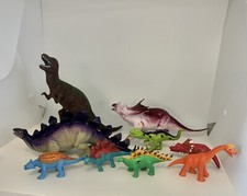 Lot of 9 Toy Dinosaurs Plastic Small and Medium Ankyo Target Trex Triceratops