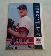 JUSTIN WAYNE 2001 UPPER DECK ROOKIE CARD RC CARD # 69 A1209. rookie card picture