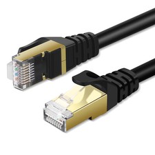 CAT 7 Ethernet Cable 50ft High Speed 10 Gbps 600MHz Black CAT7 Connector LAN