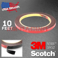 Genuine 3M VHB #5952 Double-Sided Mounting Foam Tape Automotive Car 6mm x 10FT