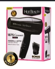 NEW Hot Beauty Professional mid size Ceramic Hair Dryer 1875 & BONUS Comb piece