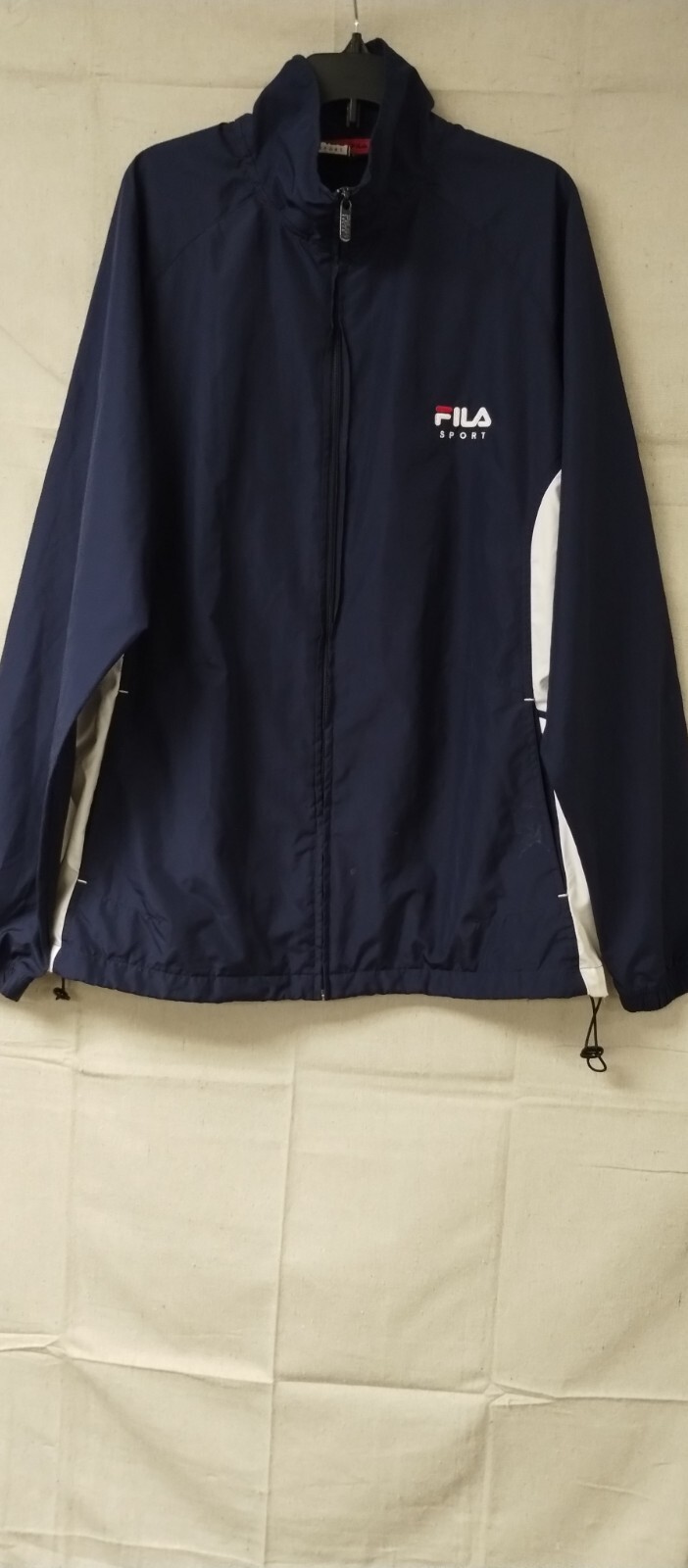 Giacca donna Fila full zip finto collo foderato in rete softshell orlo coulisse blu navy M