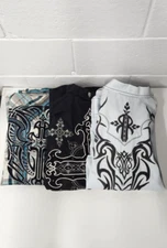 Roar Men's Bundle Of 3 Long Sleeve Button Up Embroidered Shirts, Size Sm, Multi