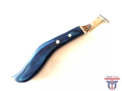 Super Sharp Hoof Knife 9.5 inch, Blue Color Wooden Handle, Stainless Steel Blade