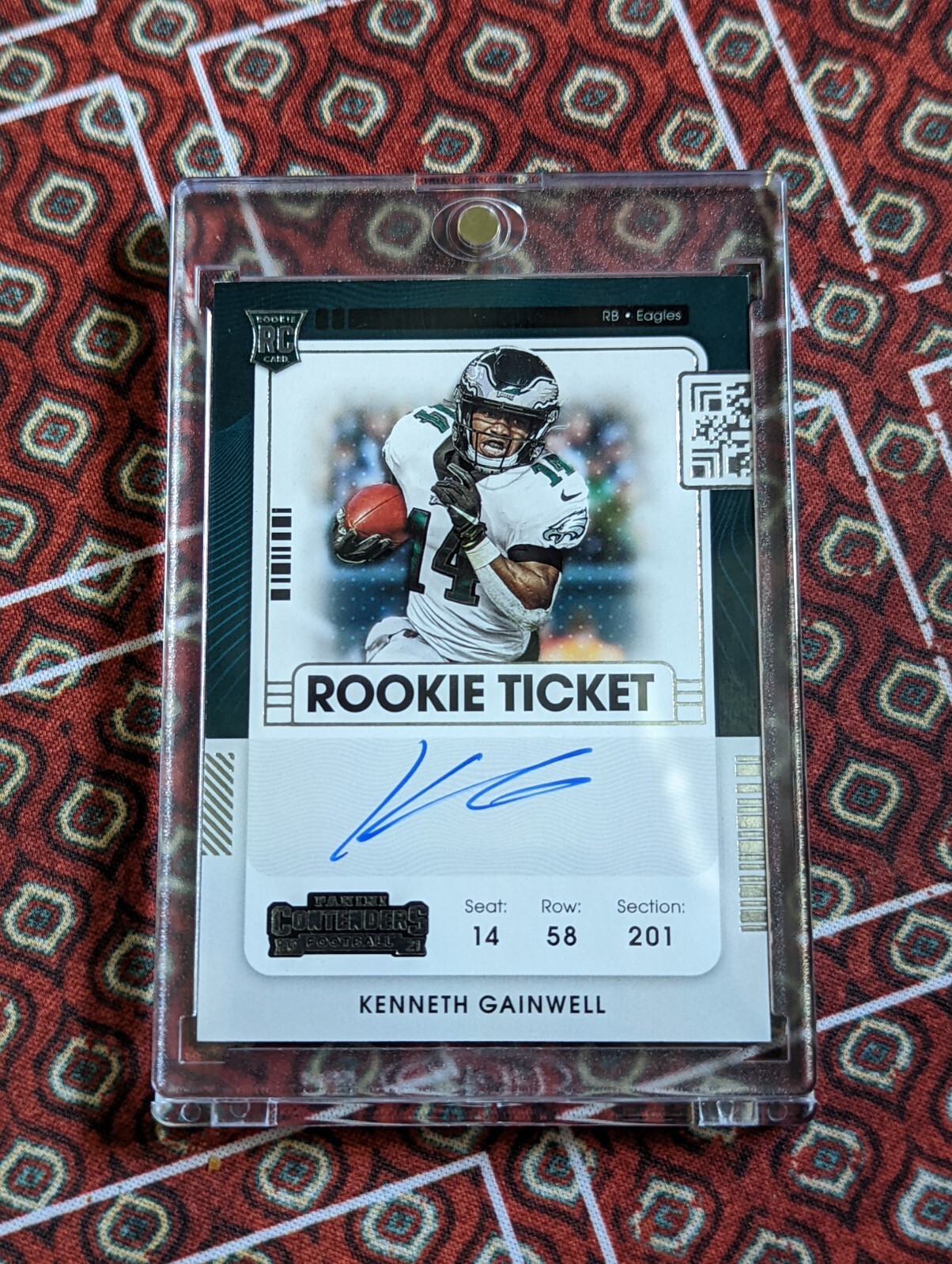 🔥2021 Contenders Kenneth Gainwell Rookie Ticket Auto Autograph RC #139 U886🔥