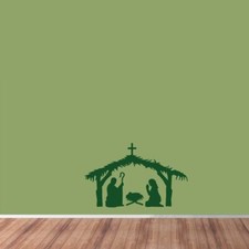 Nativity Scene Wall Decal - Christmas, Seasonal, Winter, Holiday, Spiritual