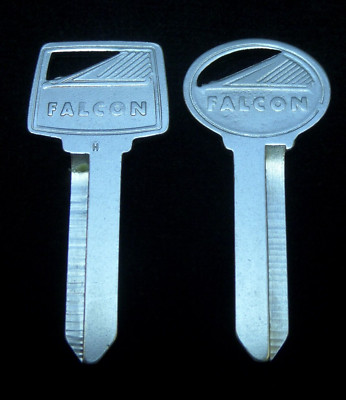 FORD FALCON Logo KEY Blank Two Key set NOS: fits 1966-1970, Also fits Ranchero.