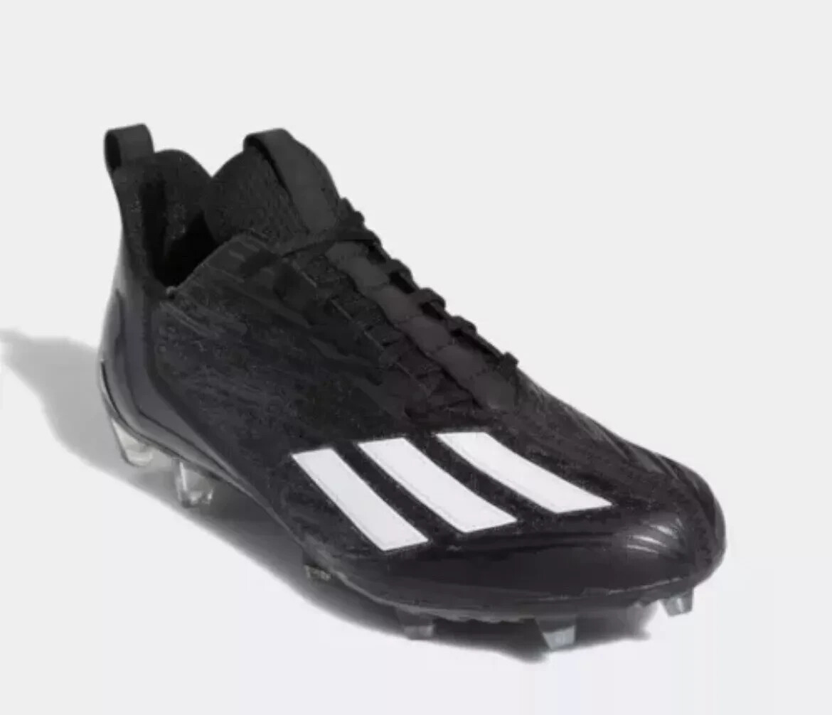 Adidas Adizero Football Cleats Black GX4050 Mens US Size 13 New No Box Adidas Adizero Black White Low Top Football Cleats GX4050  main image 4