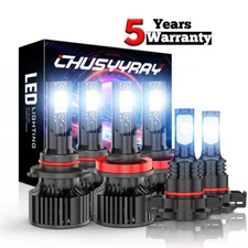 For GMC Canyon 2015-2021 White set of 6 LED Headlights Fog Light 9005+H11+5202