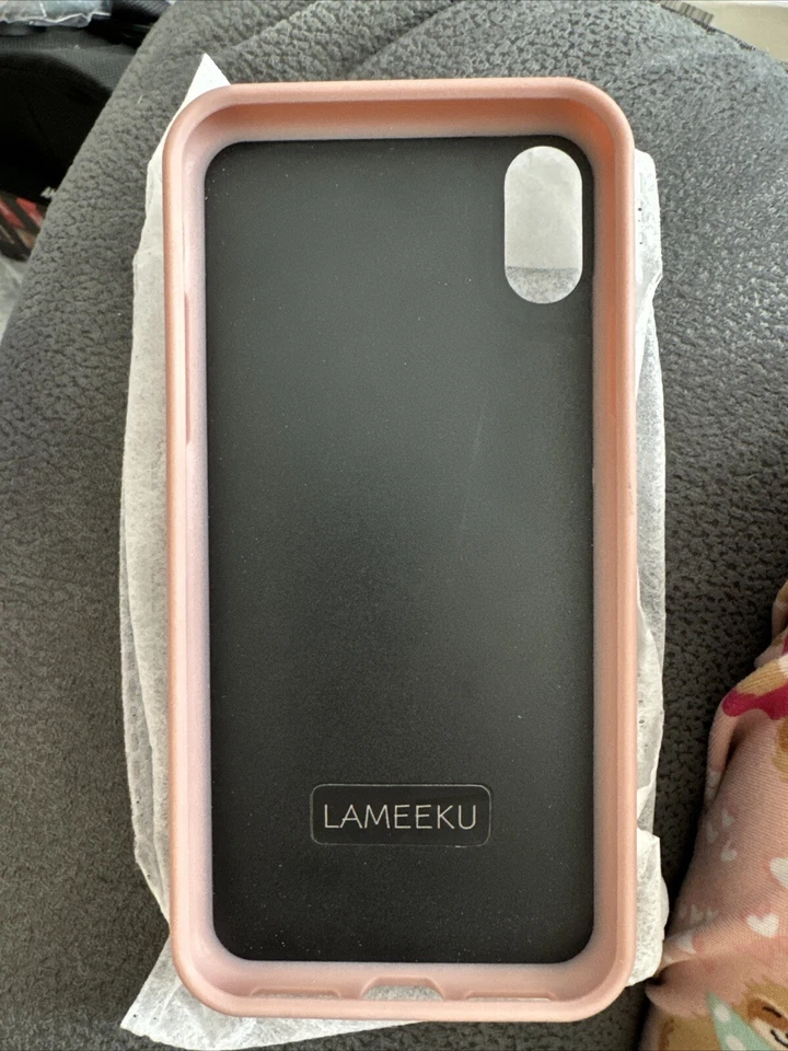 Funda tipo billetera Lameeku para iPhone Xs/X (oro rosa) Foto 2 de 4