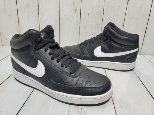 Nike Womens Court Vision Mid CD5436-001 Black Basketball Shoes Lace Up Size  8 | eBay