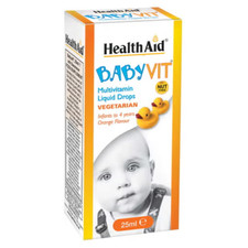 HEALTH AID BABYVIT MULTIVITAMIN LIQUID DROPS ORANGE FLAVOUR 25ML