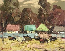 Oil Hand Painting Canvas Herd Kalenyuk A. Original Framed Decor nKalen724AAA