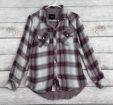 Rails Super Soft Tencel Rayon Flannel Shirt Women's XS Burgundy/White Plaid