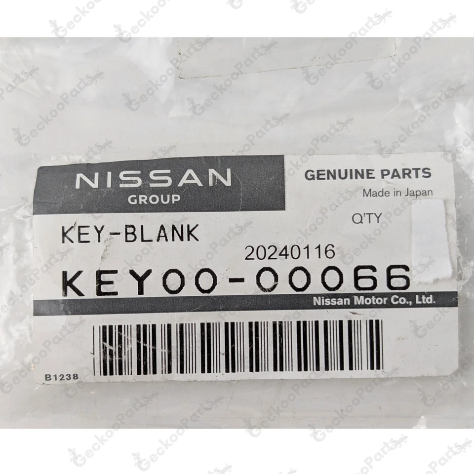 Nissan Genuine New Blank Metal Master Spare Key Uncut KEY00-00066 KEY0000066 1pc - Изображение 4 из 4