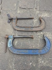 2 x Vintage Record 120-10 8" Heavy Duty G Clamp British make