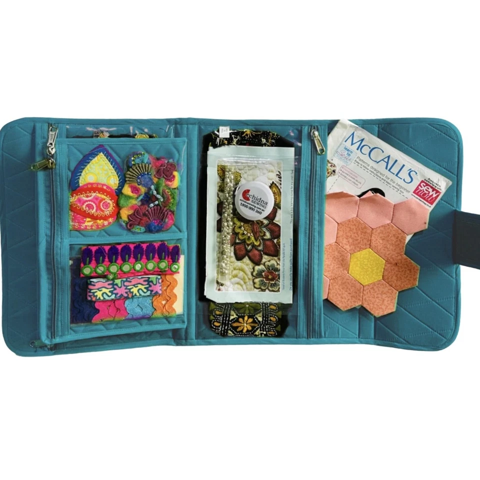 Estuche de proyecto artesanal triple - Bolsa de almacenamiento de suministros de costura y artesanía, viaje O... Foto 3 de 4