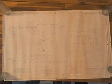 Vintage NASA Blueprint Schematic "20 Foot Chamber Potable Water System"  1985