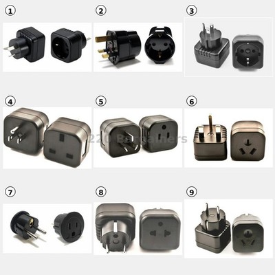 Simran Adapter Converter Plug Type B, E, F, G, I, to & From USA, UK, Europe, AU