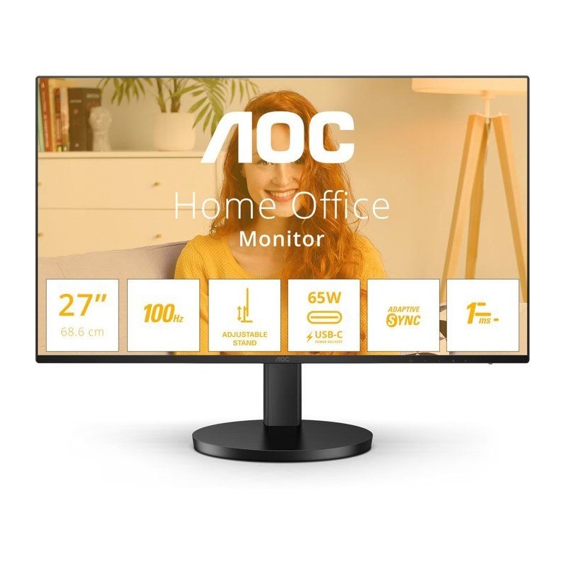 Écran PC AOC 27" QHD pour soulager la fatigue oculaire et les douleurs cervicales