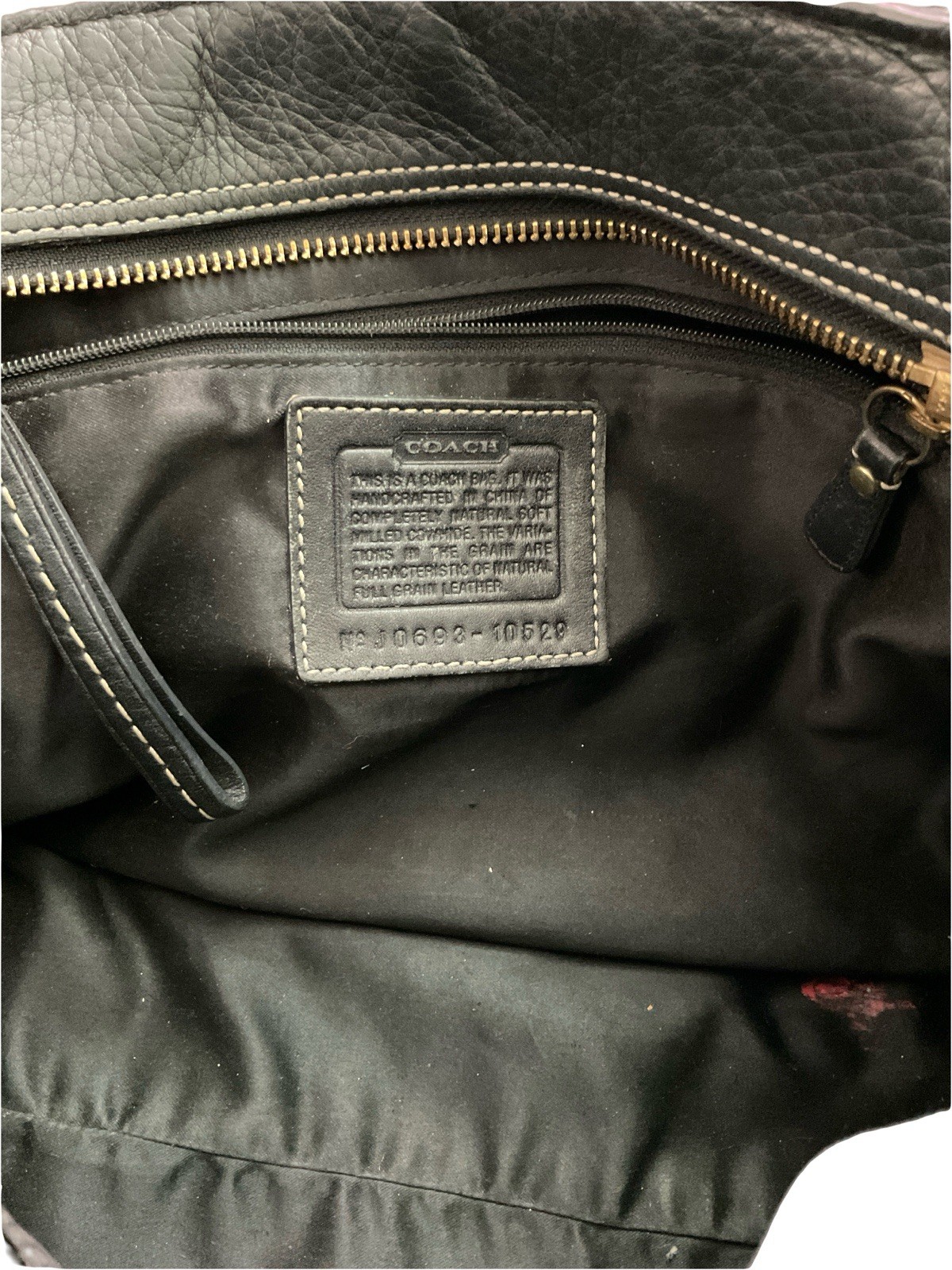 Coach Hampton Carryall Black Pebble Leather Gold Brai… - Gem