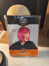 Womens Hyde And Eek Pink Bob Wig Halloween Theater One Size Light up