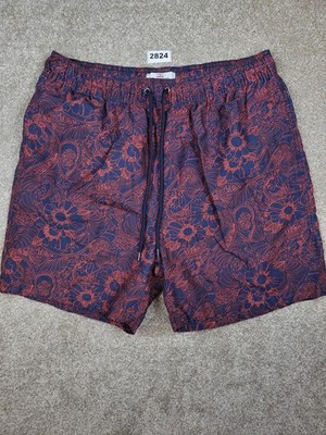 Ben Sherman Men's Navy and Orange Floral Swim Shorts