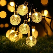 Solar Powered 50 LED Waterproof String Light Outdoor Garden Path Yard Decor Lamp