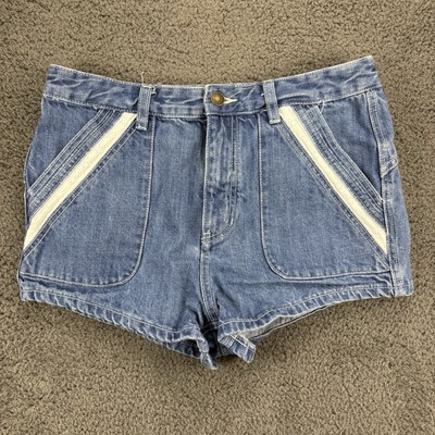 Free People Shorts Women 30x2 Floral Lace Blue Denim Jort