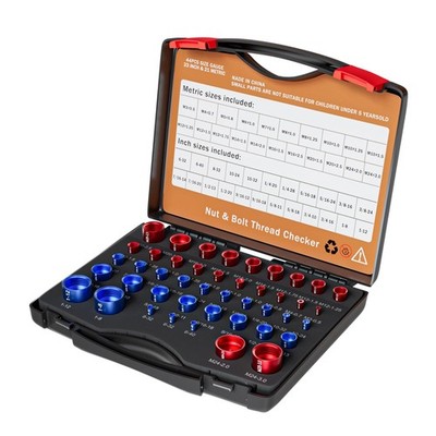 Wondgo Nut & Bolt Thread Checker - 44PCS Independent Assembly Size Checker, P...