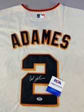 SAN FRANCISCO GIANTS- WILLY ADAMES AUTOGRAPH #2 NIKE CREAM JERSEY PSA AQ14105