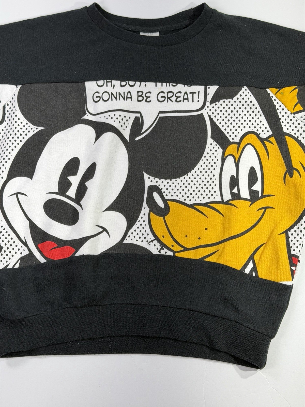 Disney Mickey Mouse Pluto Comic Crop Sweatshirt S… - image 2
