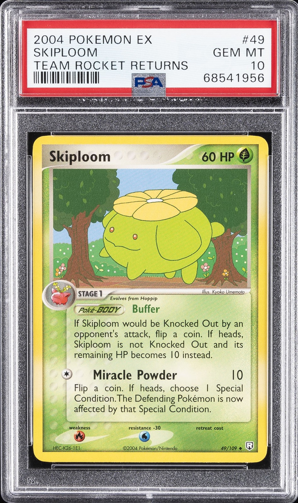 2004 POKEMON EX TEAM ROCKET RETURNS #49 SKIPLOOM PSA 10