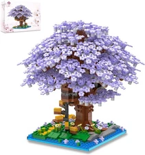Cherry Blossom Tree Building Set, 1113PCS, Flowers Bonsai Tree Mini Blocks Kit
