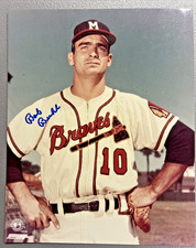 BOB BUHL Signed 8x10 Photo Milwaukee Braves